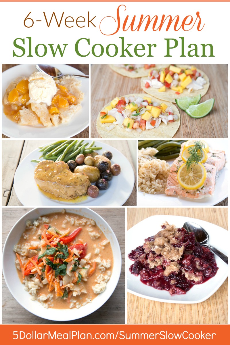 Get the 6Week Summer Slow Cooker Menu Plan for just 8! 5 Meal Plan